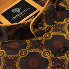 African Circle - Brown Long Sleeve Jacquard Woven Men's Shirt