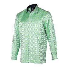 African Circle - Green Long Sleeve Jacquard Woven Men's Shirt