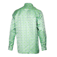 African Circle - Green Long Sleeve Jacquard Woven Men's Shirt