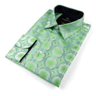 African Circle - Green Long Sleeve Jacquard Woven Men's Shirt