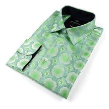 African Circle - Green Long Sleeve Jacquard Woven Men's Shirt