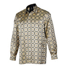African Circle - Gold Long Sleeve Jacquard Woven Men's Shirt