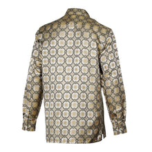 African Circle - Gold Long Sleeve Jacquard Woven Men's Shirt