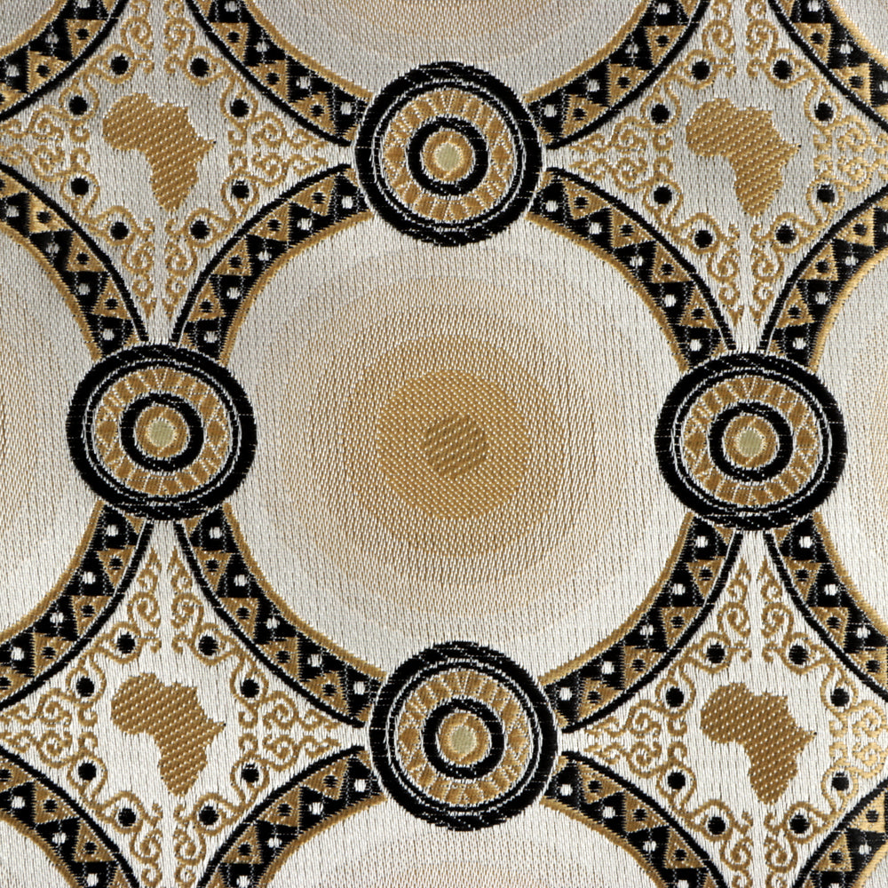 African Circle - Gold Long Sleeve Jacquard Woven Men's Shirt