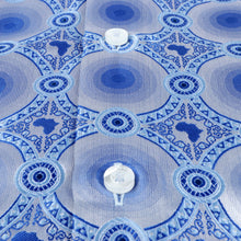 African Circle - Blue Long Sleeve Jacquard Woven Men's Shirt
