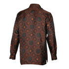 Large African Circle - Brown Long Sleeve Jacquard Woven Men's Shirt