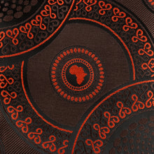 Large African Circle - Brown Long Sleeve Jacquard Woven Men's Shirt