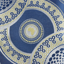 Large African Circle - Light Blue Long Sleeve Jacquard Woven Men's Shirt