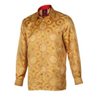 Large African Circle - Amber Long Sleeve Jacquard Woven Men's Shirt