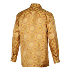 Large African Circle - Amber Long Sleeve Jacquard Woven Men's Shirt