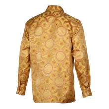 Large African Circle - Amber Long Sleeve Jacquard Woven Men's Shirt