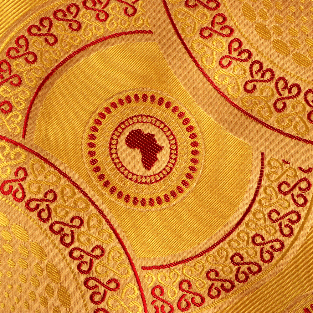 Large African Circle - Amber Long Sleeve Jacquard Woven Men's Shirt