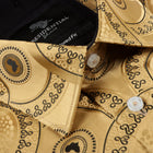 Large African Circle - Gold Long Sleeve Jacquard Woven Men's Shirt