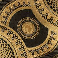 Large African Circle - Gold Brown Long Sleeve Jacquard Woven Men's Shirt