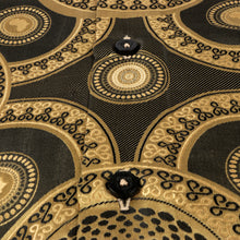 Large African Circle - Gold Brown Long Sleeve Jacquard Woven Men's Shirt