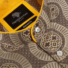 African Wave - Brown Long Sleeve Jacquard Woven Men's Shirt