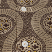 African Wave - Brown Long Sleeve Jacquard Woven Men's Shirt