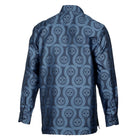 African Wave - Navy Long Sleeve Jacquard Woven Men's Shirt