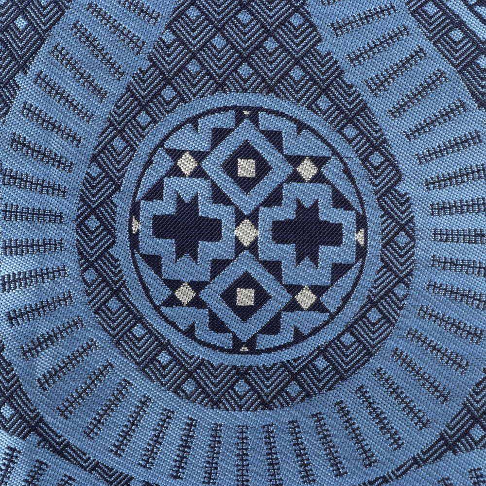 African Wave - Navy Long Sleeve Jacquard Woven Men's Shirt