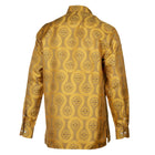 African Wave - Gold Long Sleeve Jacquard Woven Men's Shirt