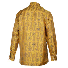 African Wave - Gold Long Sleeve Jacquard Woven Men's Shirt