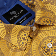 African Wave - Gold Long Sleeve Jacquard Woven Men's Shirt