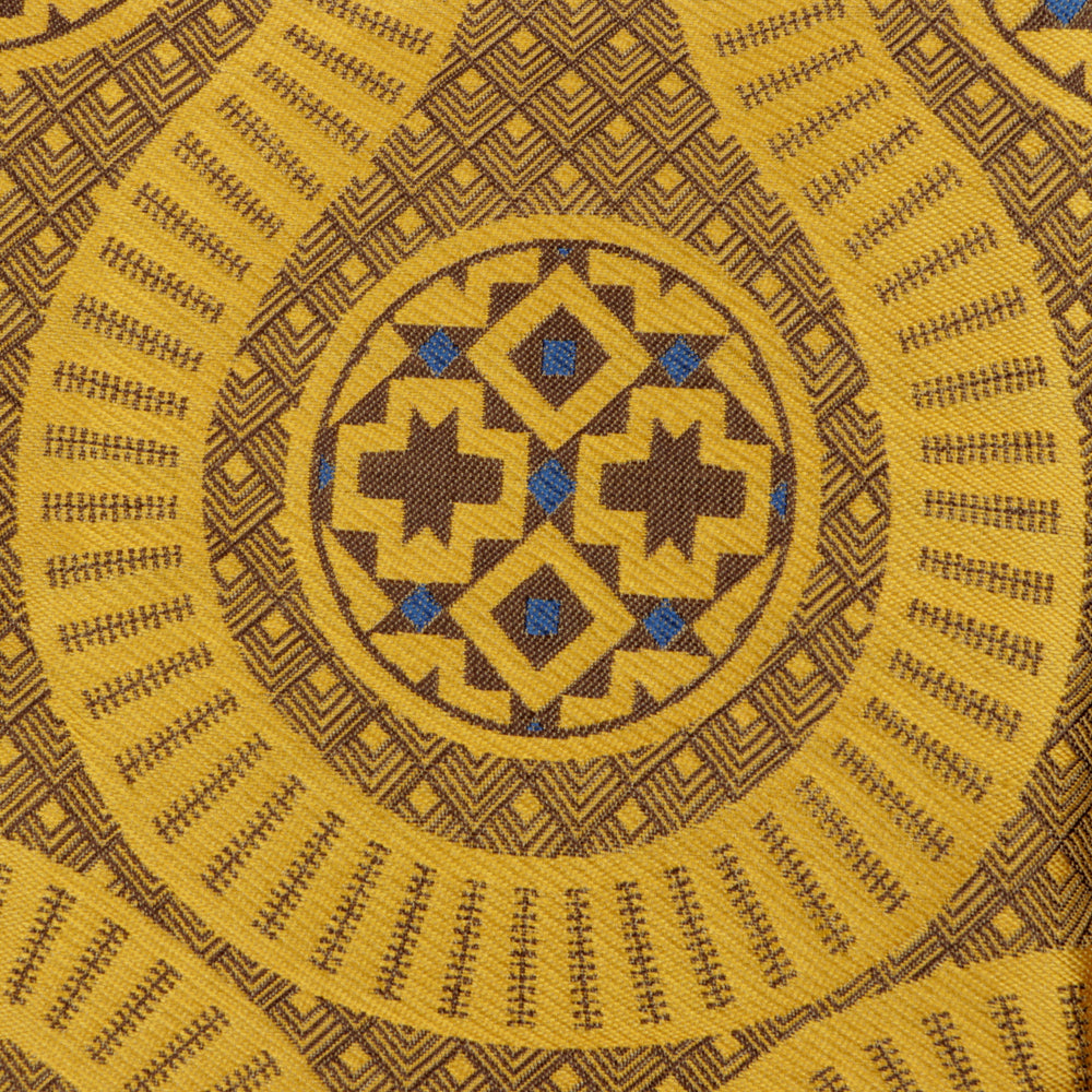 African Wave - Gold Long Sleeve Jacquard Woven Men's Shirt