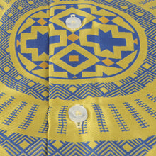 Large African Wave - Yellow Long Sleeve Jacquard Woven Men's Shirt