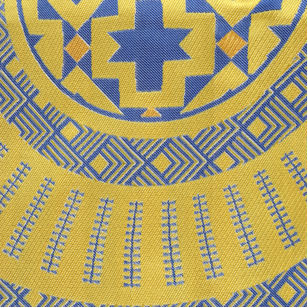 Large African Wave - Yellow Long Sleeve Jacquard Woven Men's Shirt