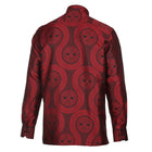 Large African Wave - Red Long Sleeve Jacquard Woven Men's Shirt