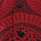 Large African Wave - Red Long Sleeve Jacquard Woven Men's Shirt