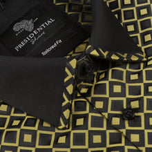 Madiba's Diamond - Gold Long Sleeve Jacquard Woven Men's Shirt