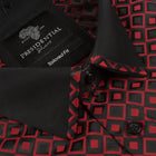 Madiba's Diamond - Red Long Sleeve Jacquard Woven Men's Shirt