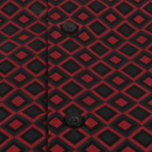 Madiba's Diamond - Red Long Sleeve Jacquard Woven Men's Shirt