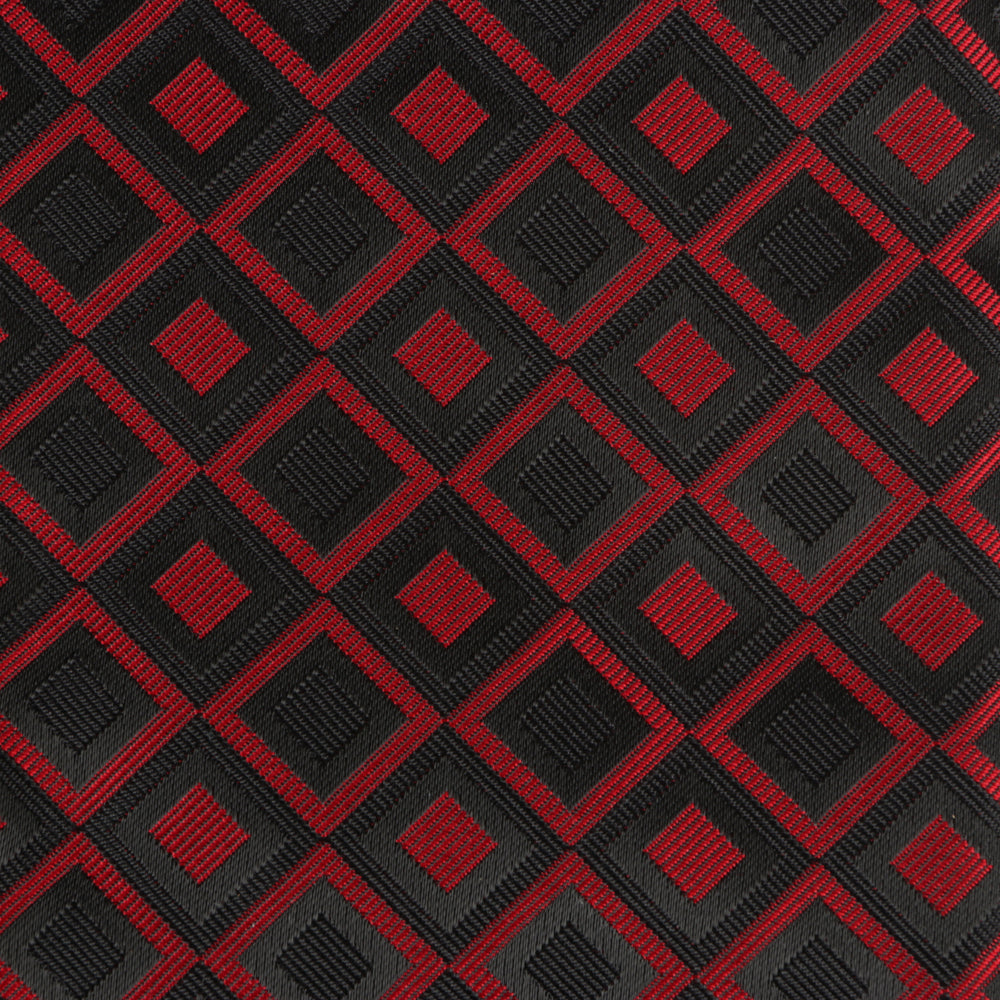 Madiba's Diamond - Red Long Sleeve Jacquard Woven Men's Shirt