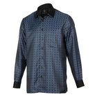 Madiba's Diamond - Navy Long Sleeve Jacquard Woven Men's Shirt