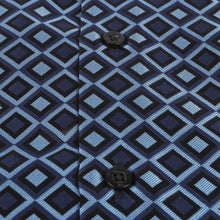 Madiba's Diamond - Navy Long Sleeve Jacquard Woven Men's Shirt