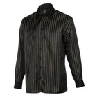Madiba's Pin Stripe - Black Long Sleeve Jacquard Woven Men's Shirt