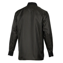 Madiba's Pin Stripe - Black Long Sleeve Jacquard Woven Men's Shirt