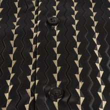 Madiba's Pin Stripe - Black Long Sleeve Jacquard Woven Men's Shirt