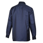 Madiba's Pin Stripe - Navy Long Sleeve Jacquard Woven Men's Shirt