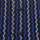 Madiba's Pin Stripe - Navy Long Sleeve Jacquard Woven Men's Shirt