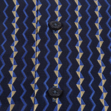 Madiba's Pin Stripe - Navy Long Sleeve Jacquard Woven Men's Shirt