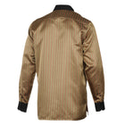 Madiba's Pin Stripe - Gold Long Sleeve Jacquard Woven Men's Shirt