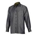 Madiba's Paisley - Black Long Sleeve Jacquard Woven Men's Shirt