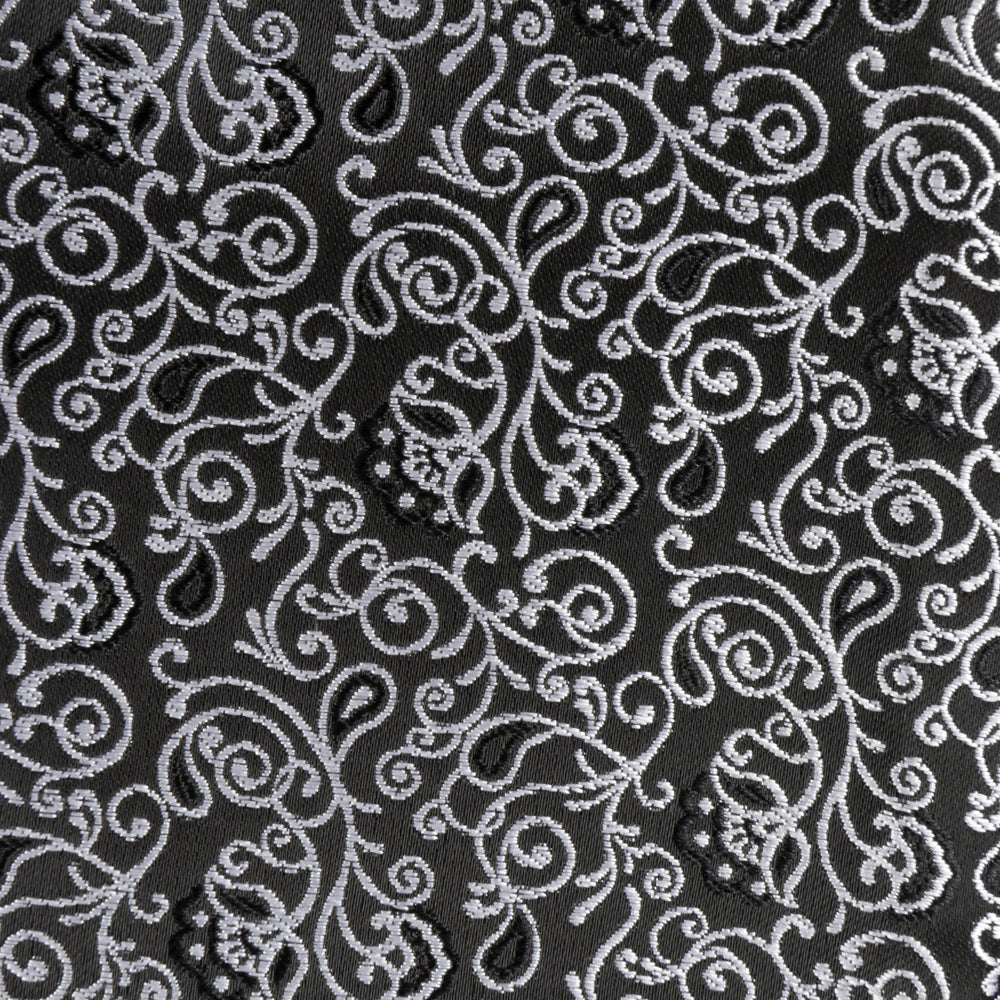 Madiba's Paisley - Black Long Sleeve Jacquard Woven Men's Shirt