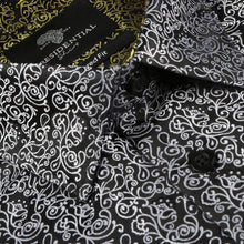 Madiba's Paisley - Black Long Sleeve Jacquard Woven Men's Shirt