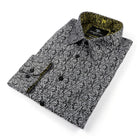 Madiba's Paisley - Black Long Sleeve Jacquard Woven Men's Shirt