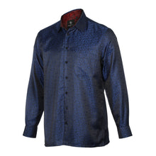 Madiba's Paisley - Blue Long Sleeve Jacquard Woven Men's Shirt