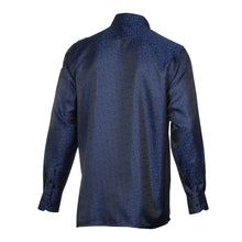 Madiba's Paisley - Blue Long Sleeve Jacquard Woven Men's Shirt